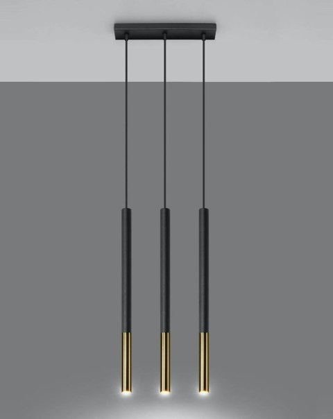 Lampa wisząca MOZAICA 3L czarny/złoto