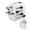 Hama World Travel Pro adapter wtyczek zasilających Uniwersalne Biały