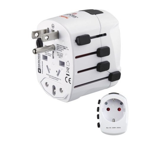 Hama World Travel Pro adapter wtyczek zasilających Uniwersalne Biały