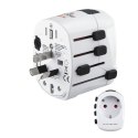 Hama World Travel Pro adapter wtyczek zasilających Uniwersalne Biały
