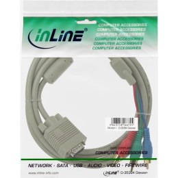 InLine 17202 adapter kablowy 2 m VGA (D-Sub) RCA Beżowy