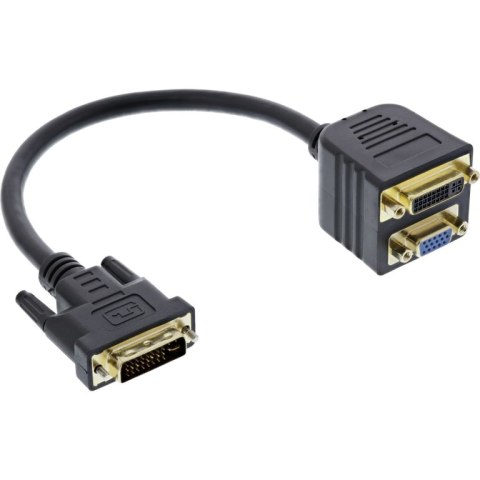InLine 17301 adapter kablowy DVI-I DVI-I + VGA (D-Sub) Czarny