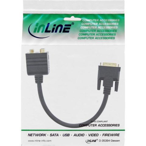InLine 17301 adapter kablowy DVI-I DVI-I + VGA (D-Sub) Czarny