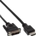 InLine 17661E adapter kablowy 1 m HDMI DVI-D Czarny
