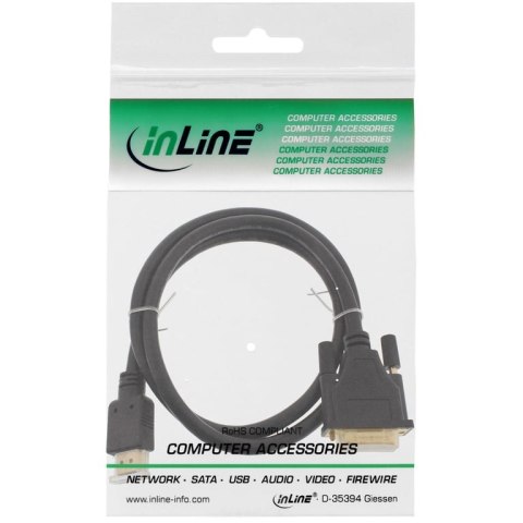 InLine 17661P adapter kablowy 1 m HDMI DVI-D Czarny