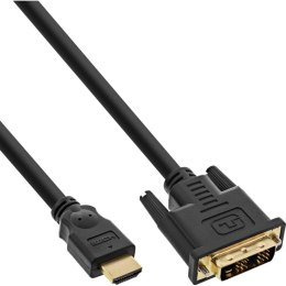 InLine 17668P adapter kablowy 15 m HDMI DVI-D Czarny