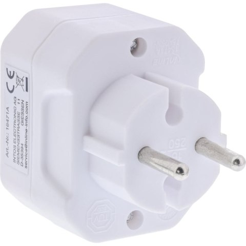 InLine 16471A adapter wtyczek zasilających Typu F Typ C (wtyczka eur) Biały