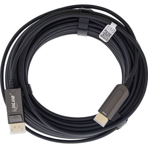 InLine 17180C adapter kablowy 20 m DisplayPort HDMI Czarny