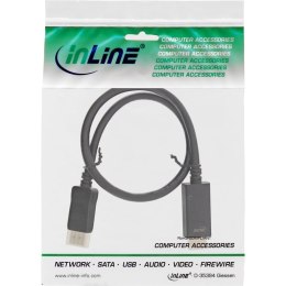 InLine 17186I adapter kablowy 0,5 m DisplayPort HDMI Typu A (Standard) Czarny