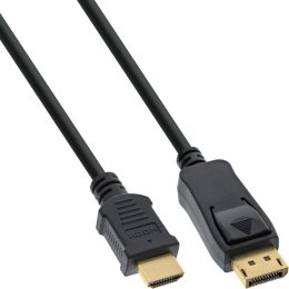 InLine 17187 adapter kablowy 0,3 m DisplayPort HDMI Typu A (Standard) Czarny