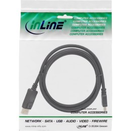 InLine 17187 adapter kablowy 0,3 m DisplayPort HDMI Typu A (Standard) Czarny