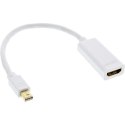 InLine 17193K adapter kablowy 0,15 m Mini DisplayPort HDMI Typu A (Standard) Biały