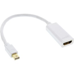 InLine 17193K adapter kablowy 0,15 m Mini DisplayPort HDMI Typu A (Standard) Biały