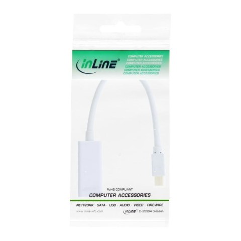 InLine 17193K adapter kablowy 0,15 m Mini DisplayPort HDMI Typu A (Standard) Biały