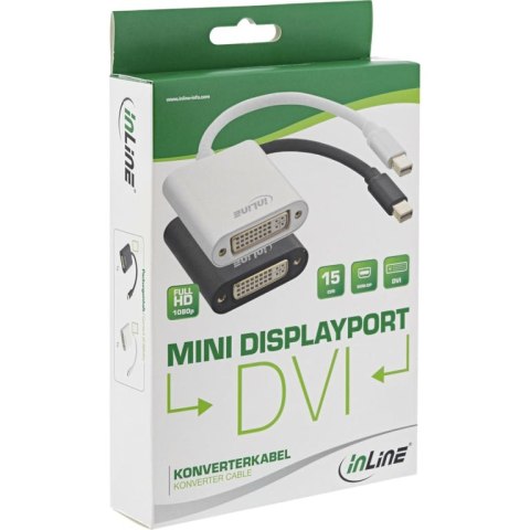 InLine 17194S adapter kablowy 0,15 m Mini DisplayPort DVI-D Czarny