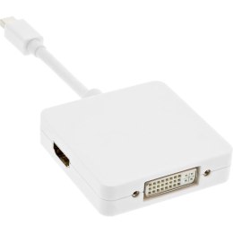 InLine 17195I adapter kablowy 0,15 m Mini DisplayPort DisplayPort + DVI + HDMI Biały