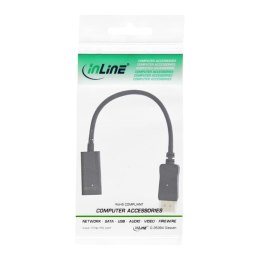 InLine 17198E adapter kablowy 0,15 m DisplayPort HDMI Czarny