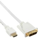 InLine 17665U adapter kablowy 5 m DVI-D HDMI Biały