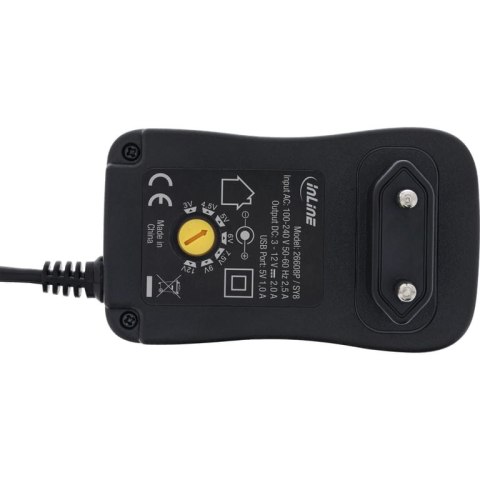 InLine 26608P adapter zasilający/ inwentor Wewnętrzna 30 W Czarny