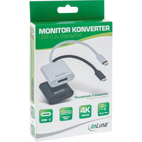 InLine 64102B adapter kablowy 0,2 m USB Type-C DisplayPort Czarny