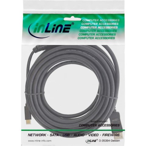 InLine 64127 adapter kablowy 7,5 m USB Type-C DisplayPort Czarny