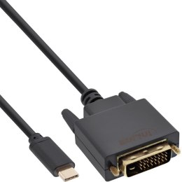 InLine 64131 adapter kablowy 1 m USB Type-C DVI-D Czarny