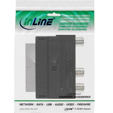 InLine 89953 adapter kablowy SCART (21-pin) 3 x RCA + S-Video Czarny