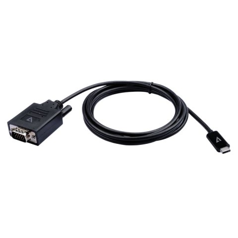 V7 V7UCVGA-2M adapter kablowy VGA (D-Sub) USB Type-C Czarny