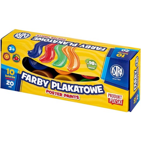 Farby plakatowe Astra 20ml x10 kolorów