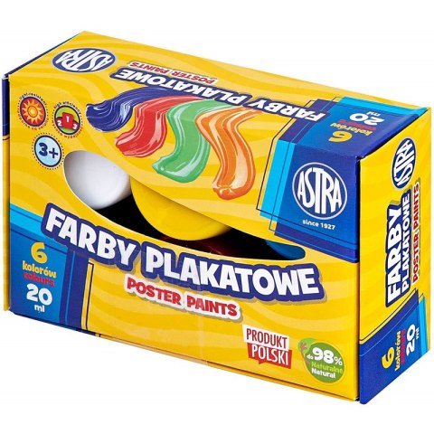 Farby plakatowe Astra 20ml x6 kolorów