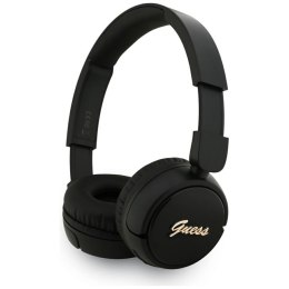 Guess Metal Logo Script - Bezprzewodowe słuchawki nauszne Bluetooth V5.3 (czarny)