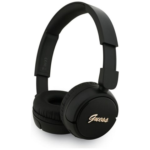 Guess Metal Logo Script - Bezprzewodowe słuchawki nauszne Bluetooth V5.3 (czarny)