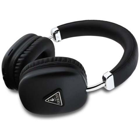 Guess Metallic Triangle Logo - Bezprzewodowe słuchawki nauszne Bluetooth V5.3 (czarny)