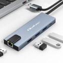 Qoltec Hub Adapter USB-C 5w1 | USB-C PD 100W | 2x USB | HDMI 4K | RJ45