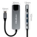 Qoltec Hub Adapter USB-C 5w1 | USB-C PD 100W | 2x USB | HDMI 4K | RJ45