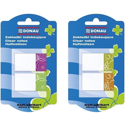 Zakładki indeksujšce DONAU, PP, 25x45mm, 2x20 kart