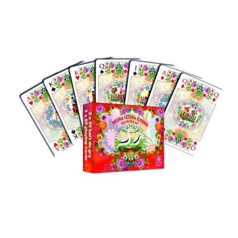 Cartamundi: Karty do gry 2x55 kart - Polska sztuka Ludowa, komplet brydżowy