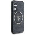 Guess 4G Glitter Triangle Buttons MagSafe - Etui do Samsung Galaxy S25+ (czarny)