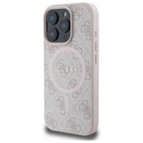 Guess 4G Ring Classic Logo MagSafe - Etui iPhone 16 Pro Max (różowy)