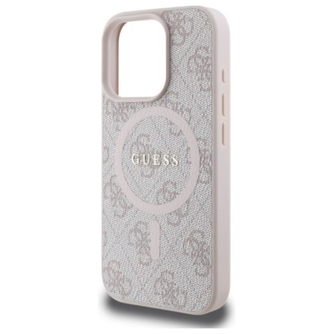 Guess 4G Ring Classic Logo MagSafe - Etui iPhone 16 Pro Max (różowy)