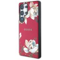 Guess Grained Printed Flower Pattern MagSafe - Etui do Samsung Galaxy S25 Ultra (fuksja)