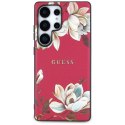 Guess Grained Printed Flower Pattern MagSafe - Etui do Samsung Galaxy S25 Ultra (fuksja)