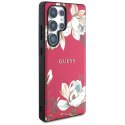 Guess Grained Printed Flower Pattern MagSafe - Etui do Samsung Galaxy S25 Ultra (fuksja)