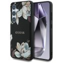 Guess Grained Printed Flower Pattern MagSafe - Etui do Samsung Galaxy S25 (czarny)