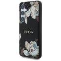Guess Grained Printed Flower Pattern MagSafe - Etui do Samsung Galaxy S25 (czarny)