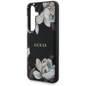 Guess Grained Printed Flower Pattern MagSafe - Etui do Samsung Galaxy S25 (czarny)
