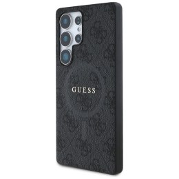 Guess Leather 4G Colored Ring Classic Logo MagSafe - Etui do Samsung Galaxy S25 Ultra (czarny)