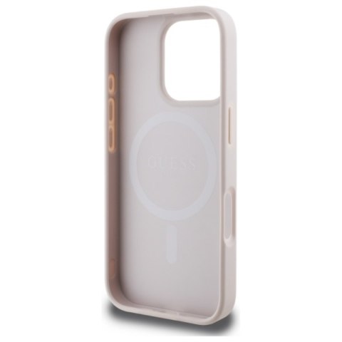 Guess Saffiano Peony Classic Logo MagSafe - Etui iPhone 16 Pro Max (różowy)
