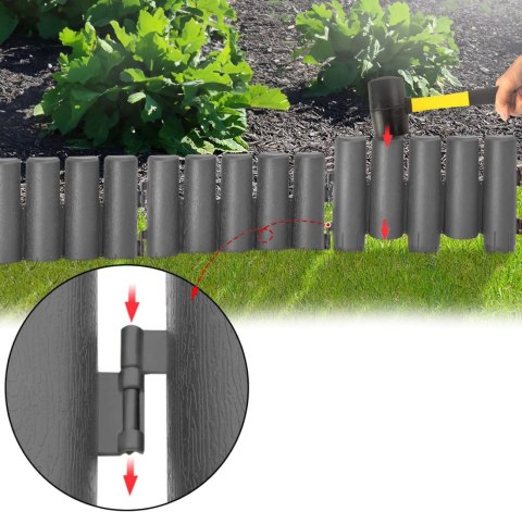 Palisada trawnikowa ogrodowa RIBERA antracyt 280 cm