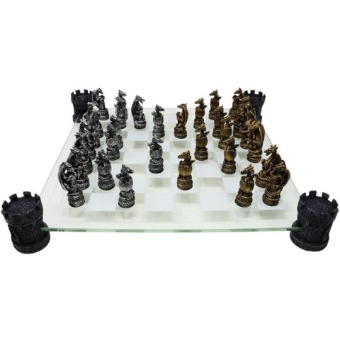 Szachy Smocze Fantasy - szklana szachownica 42x42 cm - MC-6069